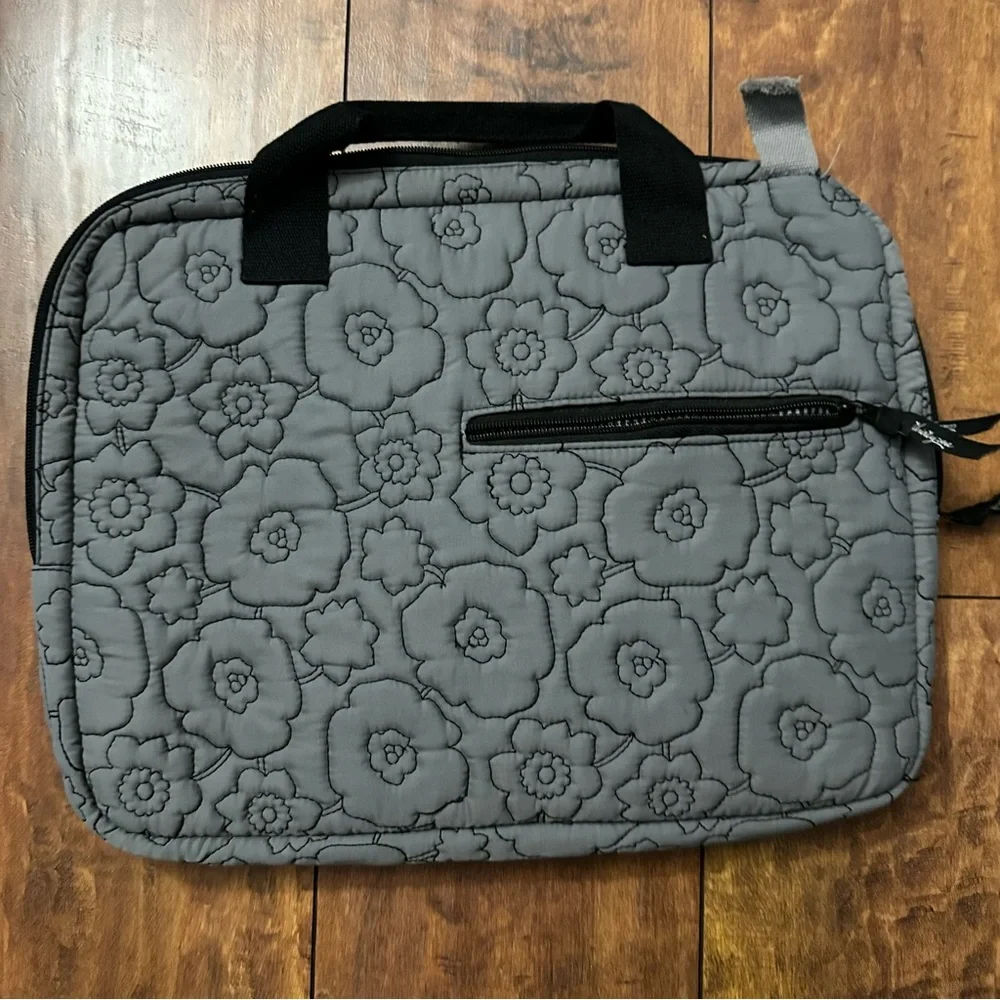 Thirty One Floral Quilted Gray Laptop Bag